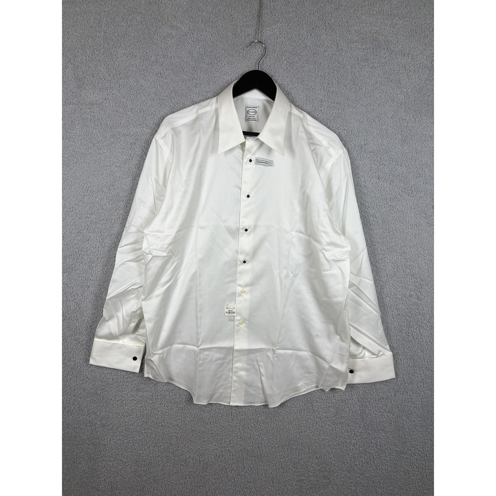 NWT Men's Wearhouse Pronto Uomo White Non-Iron Dress Shirt 16 1/2 34/35